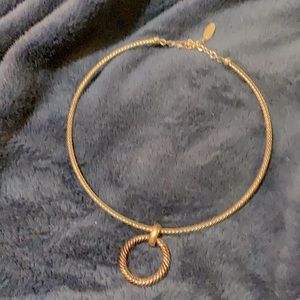 Talbots Classic braided choker necklace w/ matching pendant. WGold on wgold.